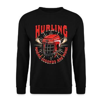 Le hurling là où se font les légendes - Sweat-shirt Unisexe - noir - Devant - Alina (178cm) & Michal (187cm)