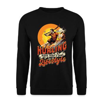 Hurling More than a Game, It's a Lifestyle - Unisex Sweatshirt - black - Front - Alina (178cm) & Michal (187cm)
