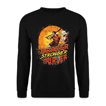 Hurling Braver Hurler plus fort - Sweat-shirt Unisexe - noir - Devant - Alina (178cm) & Michal (187cm)