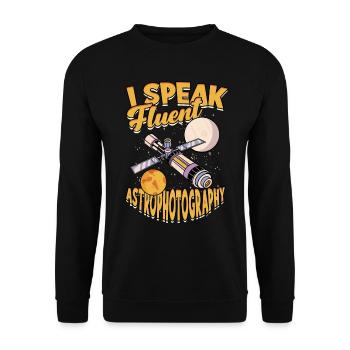 I Speak Fluent Astrophotography Astrophotographer - Unisex Sweatshirt - black - Front - Alina (178cm) & Michal (187cm)