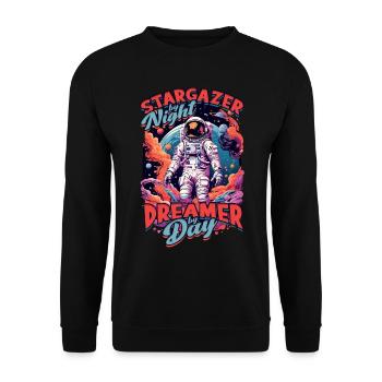 Astrophotographie Astronome La nuit Rêveur Le jour - Sweat-shirt Unisexe - noir - Devant - Alina (178cm) & Michal (187cm)