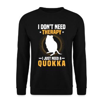 Brauche nur Quokkas Beuteltier Quokka - Unisex Pullover - Schwarz - Vorne - Alina (178cm) & Michal (187cm)