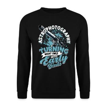 Astrophotography Astrophotographer - Unisex Sweatshirt - black - Front - Alina (178cm) & Michal (187cm)