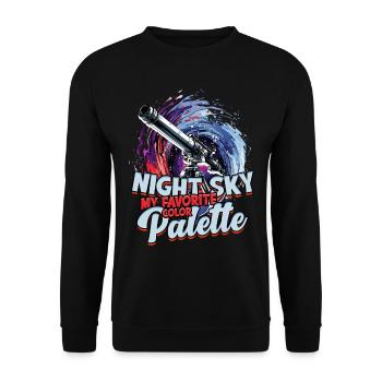 Astrofotografie Night sky favorite color palette - Unisex Pullover - Schwarz - Vorne - Alina (178cm) & Michal (187cm)