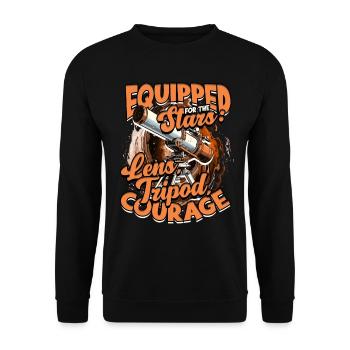 AstrophotographyEquipped for the stars - Unisex Sweatshirt - black - Front - Alina (178cm) & Michal (187cm)