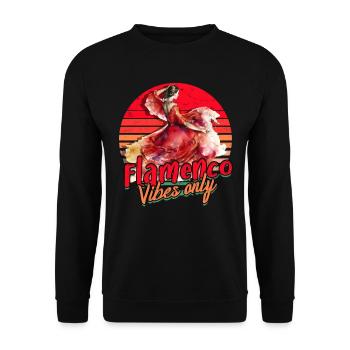 Ambiance flamenco uniquement - Sweat-shirt Unisexe - noir - Devant - Alina (178cm) & Michal (187cm)