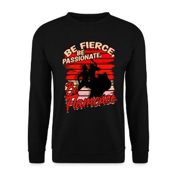 Soyez féroce, soyez passionné, soyez flamenco - Sweat-shirt Unisexe - noir - Devant - Alina (178cm) & Michal (187cm)