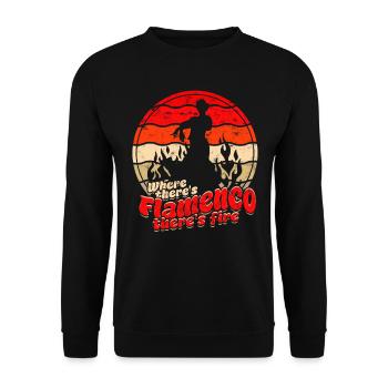 Where there's Flamenco there's fire - Unisex Pullover - Schwarz - Vorne - Alina (178cm) & Michal (187cm)