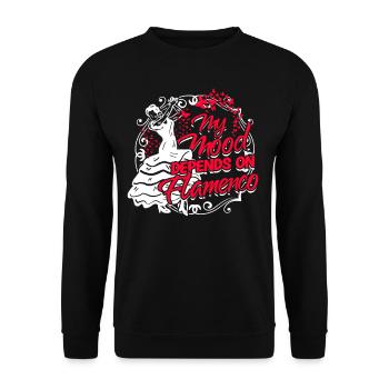 Flamenco Mon humeur dépend du Flamenco - Sweat-shirt Unisexe - noir - Devant - Alina (178cm) & Michal (187cm)