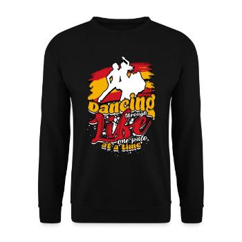 Flamenco Dancing through life one palo at a time - Unisex Sweatshirt - black - Front - Alina (178cm) & Michal (187cm)