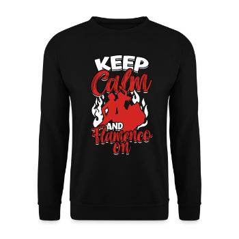 Gardez votre calme et votre flamenco - Sweat-shirt Unisexe - noir - Devant - Alina (178cm) & Michal (187cm)