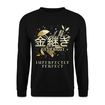 Kintsugi Kintsukuroi Imperfectly perfect - Unisex Sweatshirt - black - Front - Alina (178cm) & Michal (187cm)