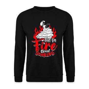 Flamenco Feet On Fire Soul Soaring - Unisex Pullover - Schwarz - Vorne - Alina (178cm) & Michal (187cm)