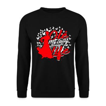 Flamenco Olé Mon chemin dans la vie - Sweat-shirt Unisexe - noir - Devant - Alina (178cm) & Michal (187cm)