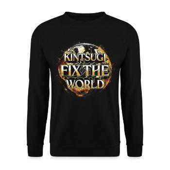 Kintsugi Kintsukuroi Fix The World - Unisex Sweatshirt - black - Front - Alina (178cm) & Michal (187cm)