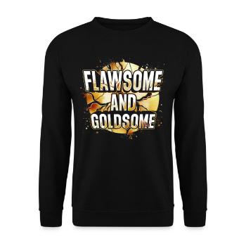Kintsugi Flawsome And Goldsome - Unisex Sweatshirt - black - Front - Alina (178cm) & Michal (187cm)