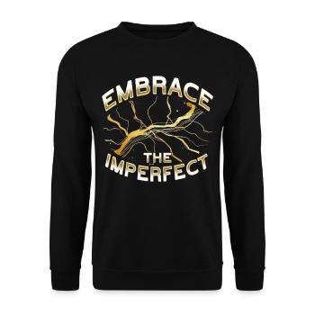 Kintsugi Kintsukuroi Embrasser l’imparfait - Sweat-shirt Unisexe - noir - Devant - Alina (178cm) & Michal (187cm)