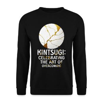Kintsugi Celebrating The Art Of Overcoming - Unisex Sweatshirt - black - Front - Alina (178cm) & Michal (187cm)