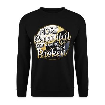 Kintsugi More Beautiful For Having Been Broken - Unisex Sweatshirt - black - Front - Alina (178cm) & Michal (187cm)