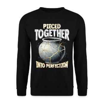 Le kintsugi assemblé à la perfection - Sweat-shirt Unisexe - noir - Devant - Alina (178cm) & Michal (187cm)