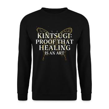 Kintsugi Proof That Healing Is An Art - Unisex Sweatshirt - black - Front - Alina (178cm) & Michal (187cm)