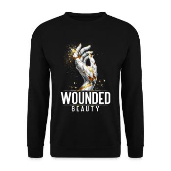 Kintsugi Kintsukuroi Beauté blessée - Sweat-shirt Unisexe - noir - Devant - Alina (178cm) & Michal (187cm)