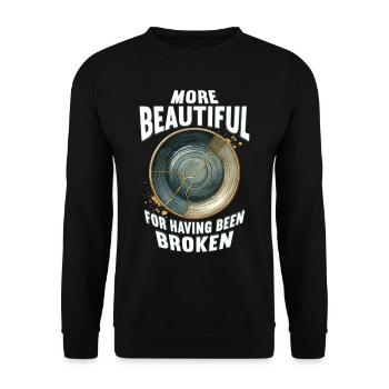 Kintsugi More Beautiful For Having Been Broken - Unisex Sweatshirt - black - Front - Alina (178cm) & Michal (187cm)