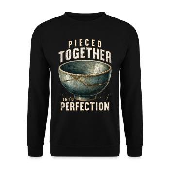 Le kintsugi assemblé à la perfection - Sweat-shirt Unisexe - noir - Devant - Alina (178cm) & Michal (187cm)