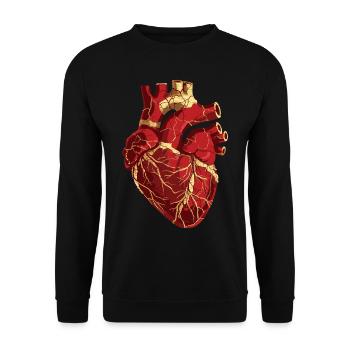 Kintsugi Kintsukuroi Heart - Unisex Sweatshirt - black - Front - Alina (178cm) & Michal (187cm)