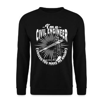 Bridge Engineer Civil Engineering - Unisex Sweatshirt - black - Front - Alina (178cm) & Michal (187cm)