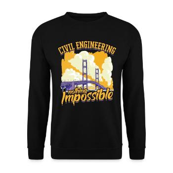 Génie civil Rien d’impossible - Sweat-shirt Unisexe - noir - Devant - Alina (178cm) & Michal (187cm)