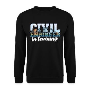 Bridge construction engineer in training - Unisex Sweatshirt - black - Front - Alina (178cm) & Michal (187cm)