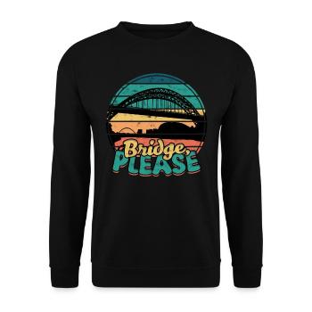 Bridge Engineer Bridge Please - Unisex Sweatshirt - black - Front - Alina (178cm) & Michal (187cm)