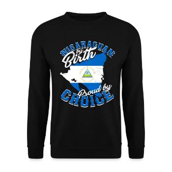 Nicaragua Nicaraguan By Birth Proud By Choice - Unisex Pullover - Schwarz - Vorne - Alina (178cm) & Michal (187cm)