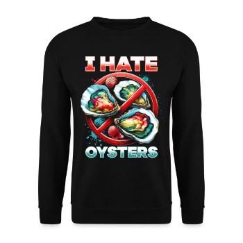Ich Hasse Austern - Unisex Pullover - Schwarz - Vorne - Alina (178cm) & Michal (187cm)