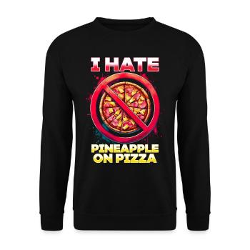 I hate pineapple pizza - Unisex Sweatshirt - black - Front - Alina (178cm) & Michal (187cm)