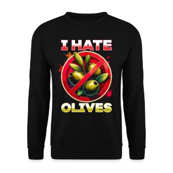 I hate olives - Unisex Sweatshirt - black - Front - Alina (178cm) & Michal (187cm)