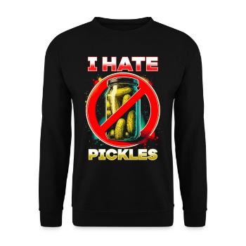 I hate pickles - Unisex Sweatshirt - black - Front - Alina (178cm) & Michal (187cm)