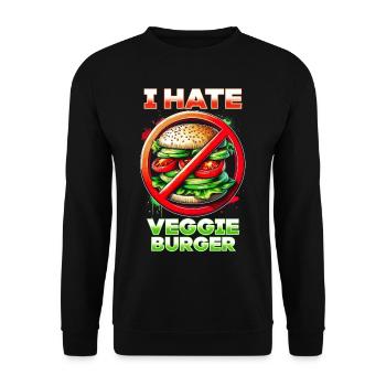 I hate vegan burgers - Unisex Sweatshirt - black - Front - Alina (178cm) & Michal (187cm)