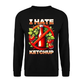 I hate ketchup - Unisex Sweatshirt - black - Front - Alina (178cm) & Michal (187cm)