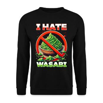 I hate wasabi - Unisex Sweatshirt - black - Front - Alina (178cm) & Michal (187cm)