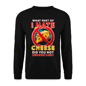 Cheese Hater - Unisex Sweatshirt - black - Front - Alina (178cm) & Michal (187cm)