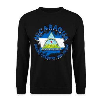 Nicaragua Small Country Big Heart Nicaragisch - Unisex Pullover - Schwarz - Vorne - Alina (178cm) & Michal (187cm)