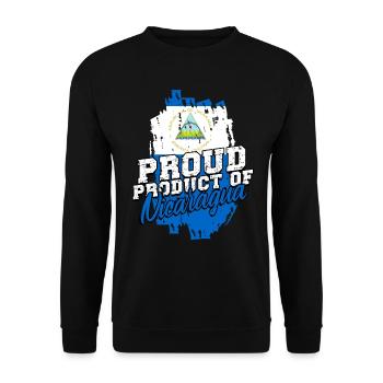 Proud Product Of Nicaragua Nicaragisch - Unisex Pullover - Schwarz - Vorne - Alina (178cm) & Michal (187cm)