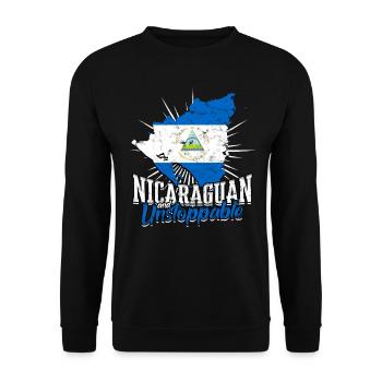 Nicaragua Nicaragisch Nicaraguan And Unstoppable - Unisex Pullover - Schwarz - Vorne - Alina (178cm) & Michal (187cm)