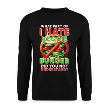 Vegan Burger Haters - Unisex Sweatshirt - black - Front - Alina (178cm) & Michal (187cm)