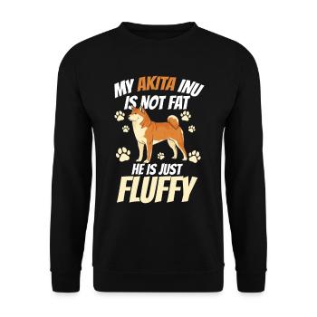 Akita Inu is just fluffy Japanese Akita Inu - Unisex Sweatshirt - black - Front - Alina (178cm) & Michal (187cm)