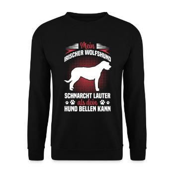 Irish Wolfhound Snores Noisy Greyhound - Unisex Sweatshirt - black - Front - Alina (178cm) & Michal (187cm)