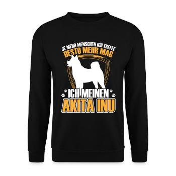 Akita Inu more like Japanese Akita Inu - Unisex Sweatshirt - black - Front - Alina (178cm) & Michal (187cm)