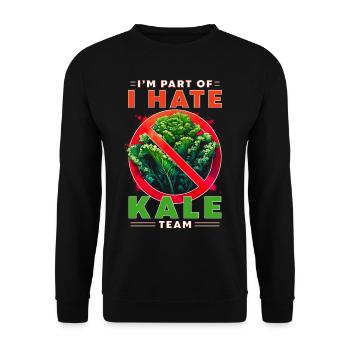 Grünkohl Hasser I'm Part Of I Hate Kale Team - Unisex Pullover - Schwarz - Vorne - Alina (178cm) & Michal (187cm)